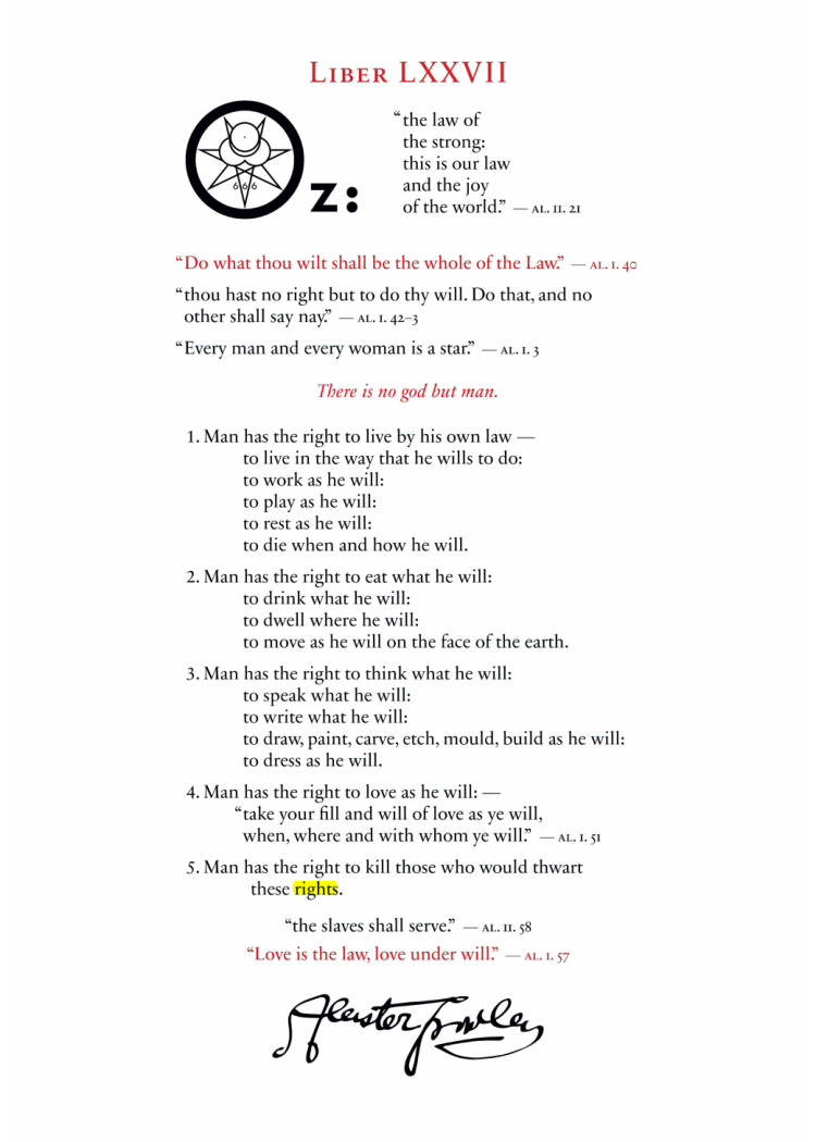 Original scan of Liber OZ, PDF page 3