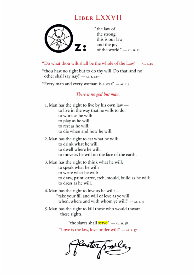 Original scan of Liber OZ, PDF page 3
