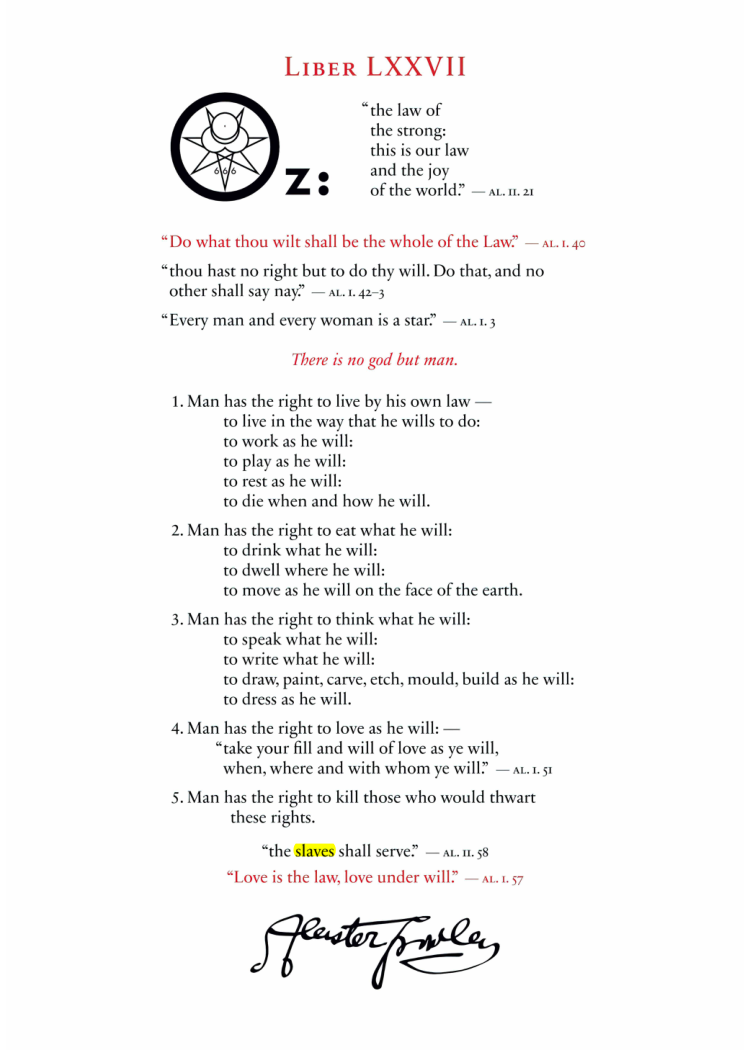 Original scan of Liber OZ, PDF page 3