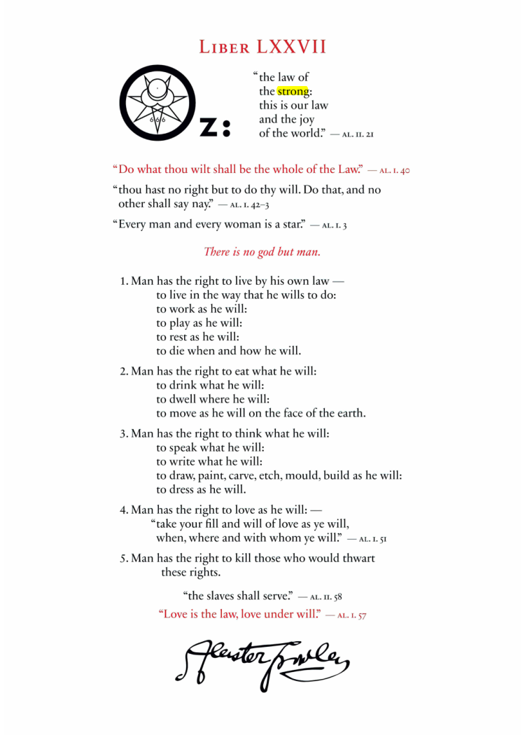 Original scan of Liber OZ, PDF page 3