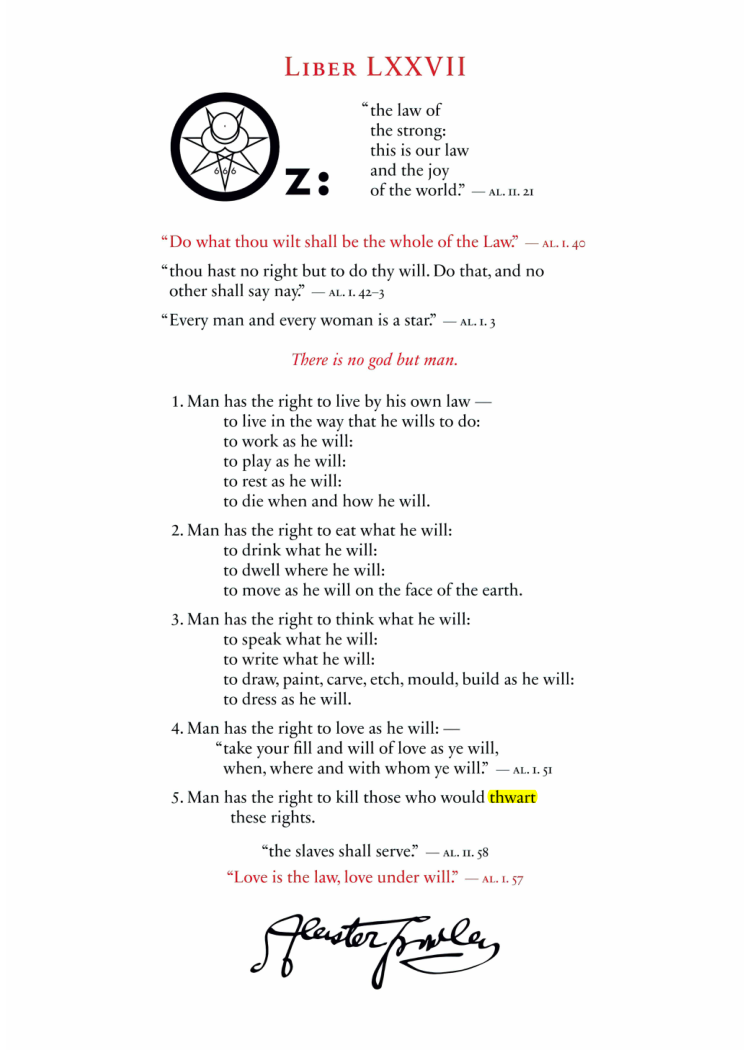 Original scan of Liber OZ, PDF page 3