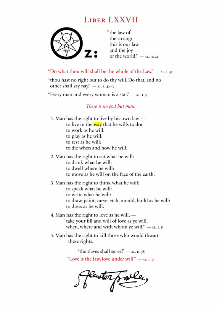 Original scan of Liber OZ, PDF page 3