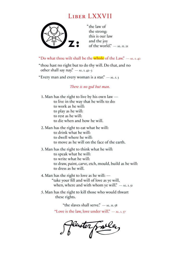 Original scan of Liber OZ, PDF page 3