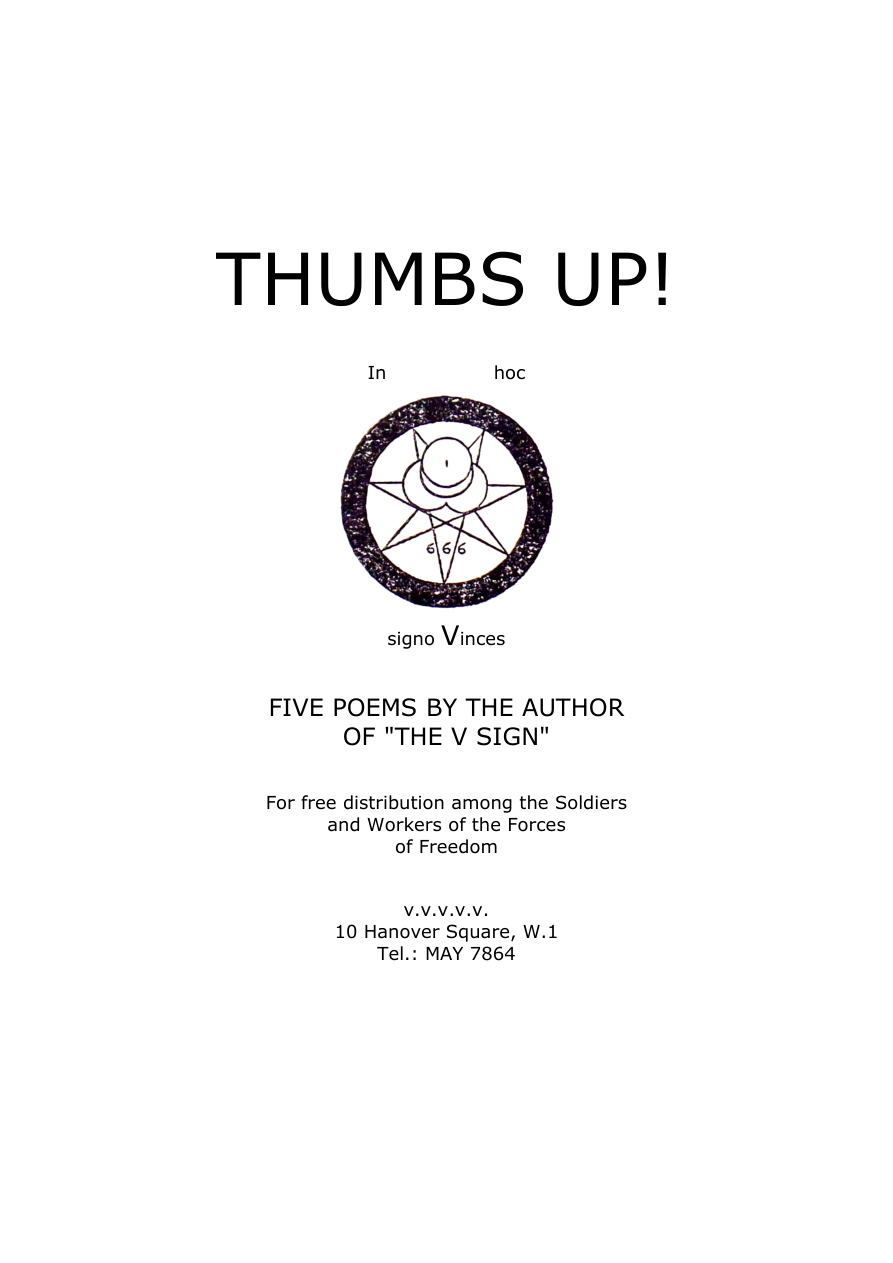 Original scan of Thumbs Up! Five Poems by the Author of The V Sign, PDF page 1