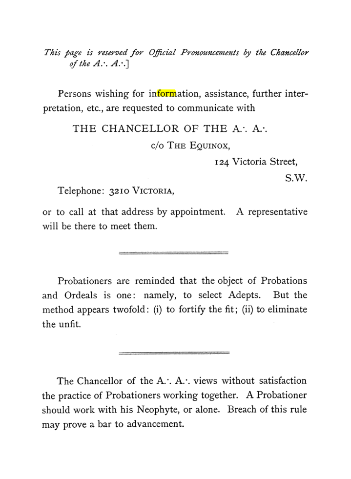 Original scan of The Equinox (Volume I, Number III), PDF page 10