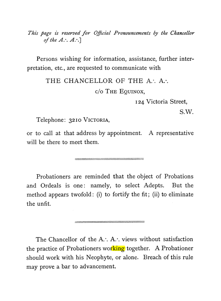 Original scan of The Equinox (Volume I, Number III), PDF page 10