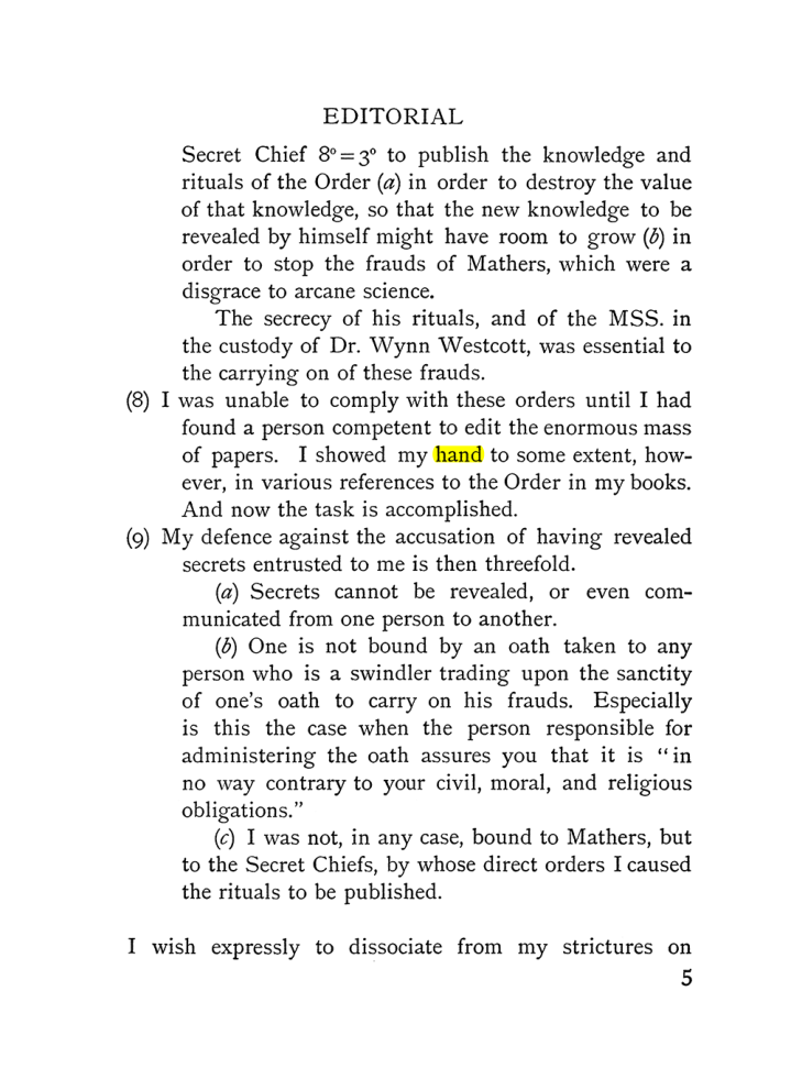 Original scan of The Equinox (Volume I, Number III), PDF page 15