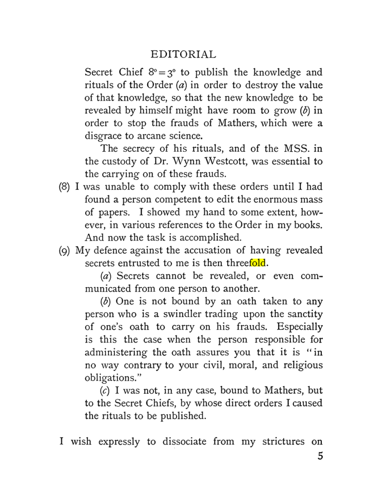 Original scan of The Equinox (Volume I, Number III), PDF page 15