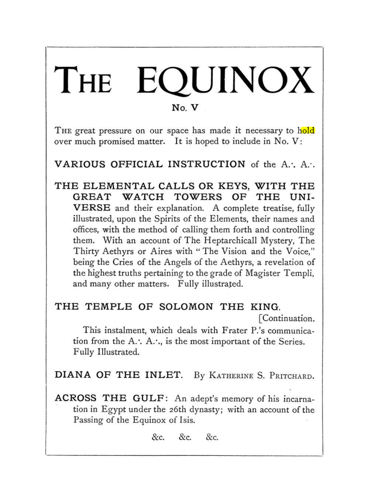 Original scan of The Equinox (Volume I, Number III), PDF page 490