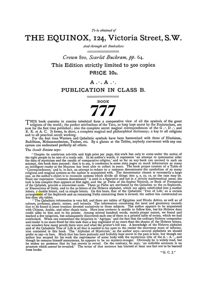 Original scan of The Equinox (Volume I, Number III), PDF page 492
