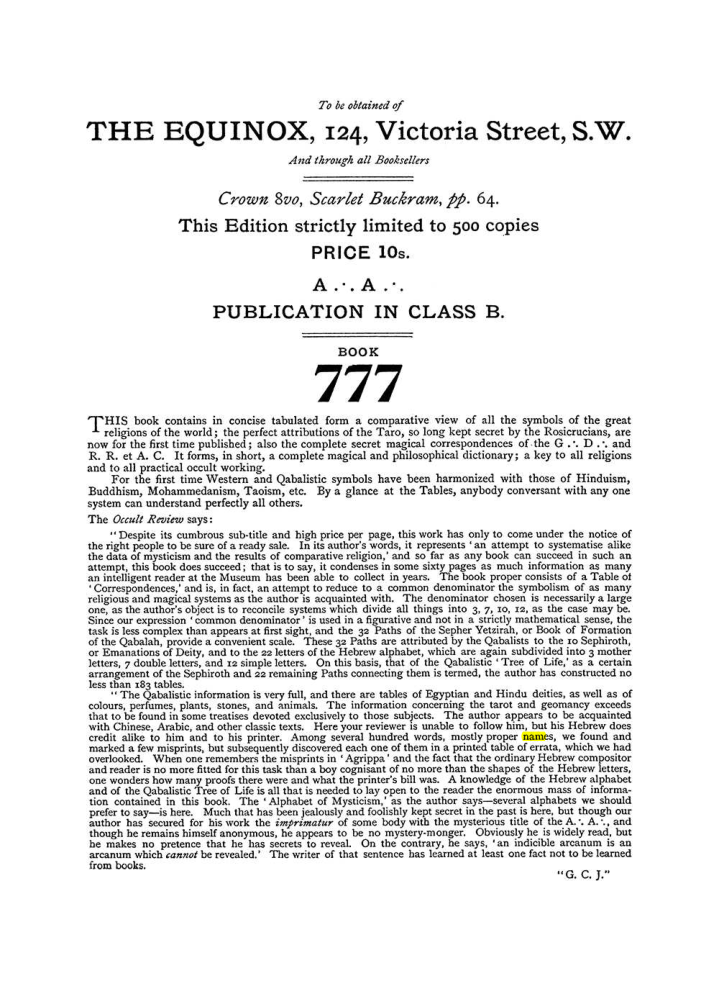 Original scan of The Equinox (Volume I, Number III), PDF page 492