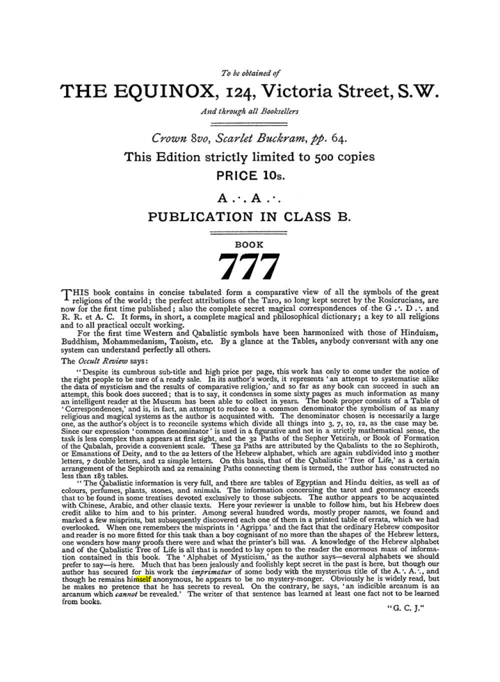 Original scan of The Equinox (Volume I, Number III), PDF page 492
