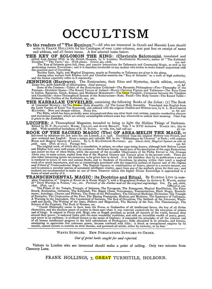 Original scan of The Equinox (Volume I, Number III), PDF page 498