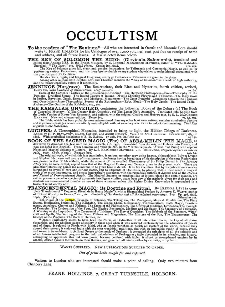 Original scan of The Equinox (Volume I, Number III), PDF page 498