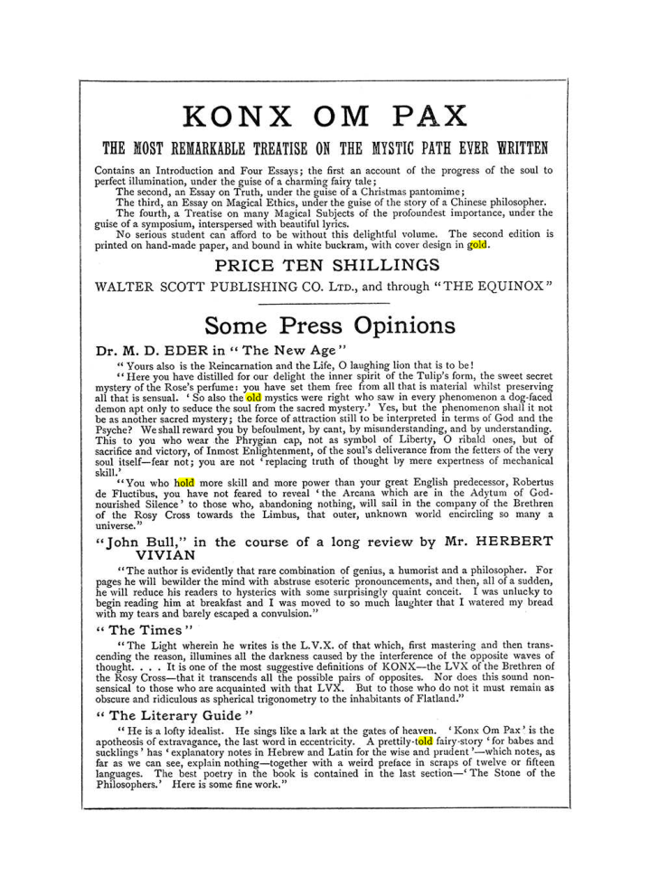 Original scan of The Equinox (Volume I, Number III), PDF page 502