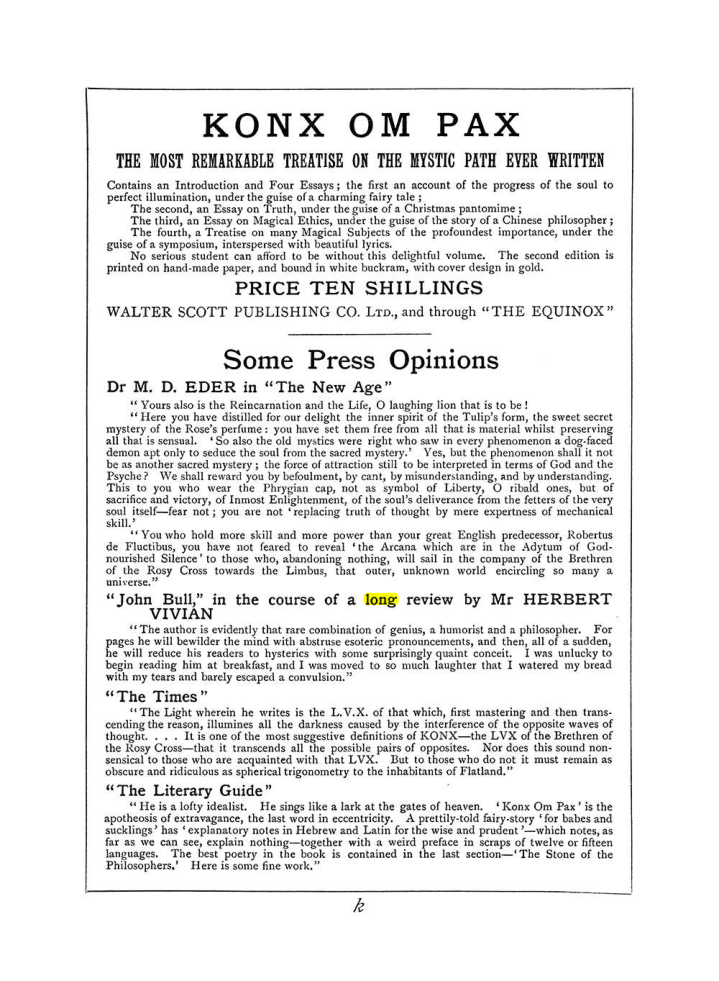 Original scan of The Equinox (Volume I, Number V), PDF page 307
