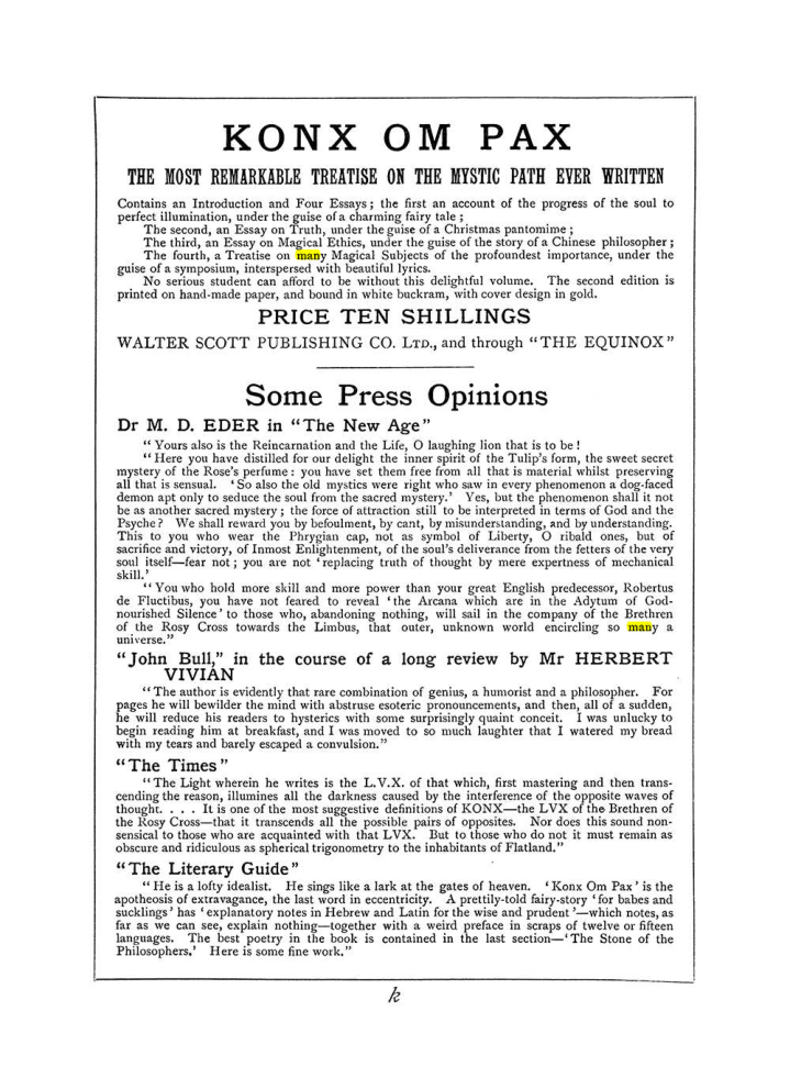 Original scan of The Equinox (Volume I, Number V), PDF page 307