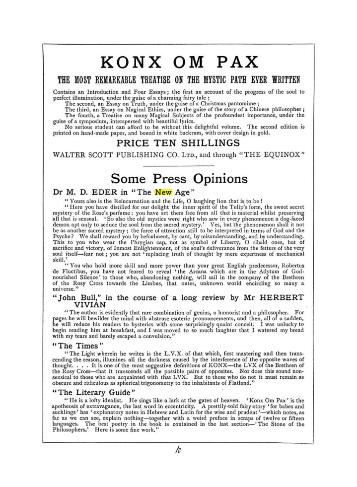 Original scan of The Equinox (Volume I, Number V), PDF page 307
