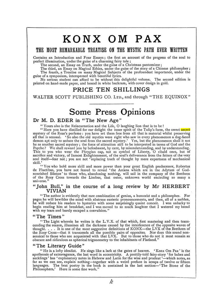 Original scan of The Equinox (Volume I, Number V), PDF page 307