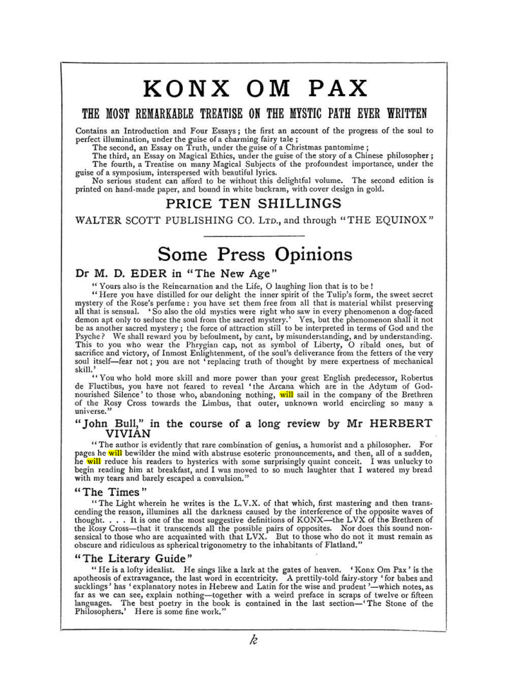 Original scan of The Equinox (Volume I, Number V), PDF page 307