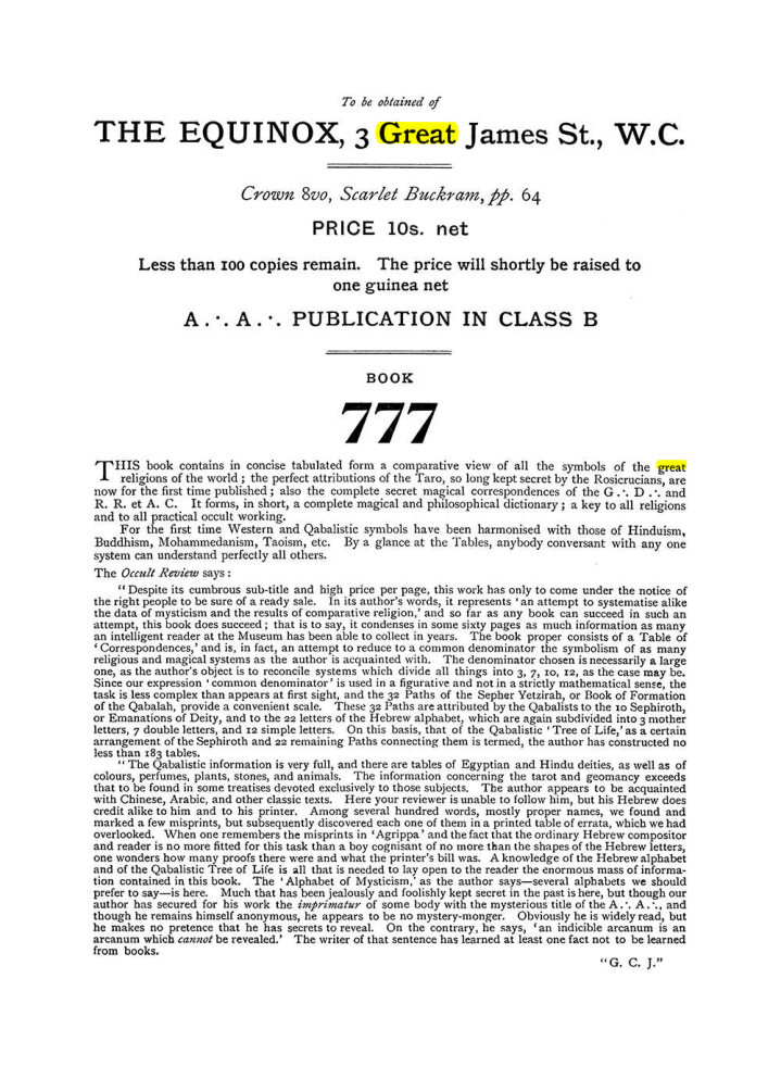 Original scan of The Equinox (Volume I, Number V), PDF page 312