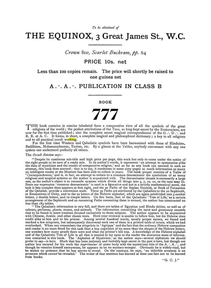 Original scan of The Equinox (Volume I, Number V), PDF page 312