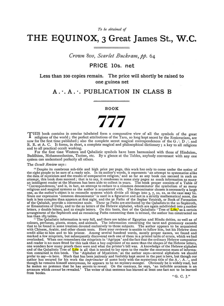 Original scan of The Equinox (Volume I, Number V), PDF page 312