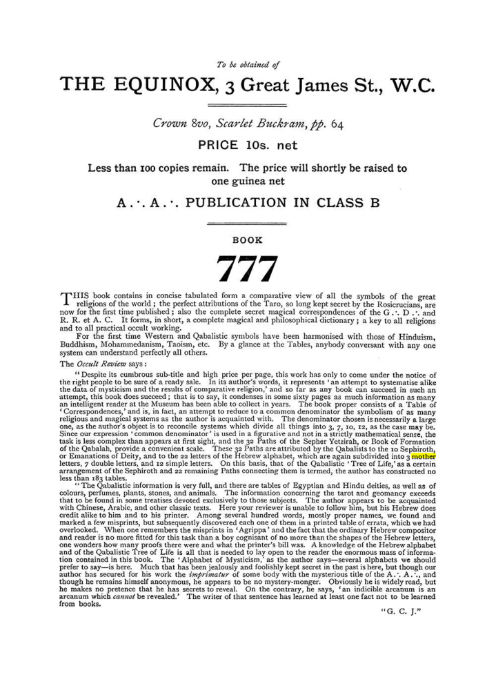 Original scan of The Equinox (Volume I, Number V), PDF page 312