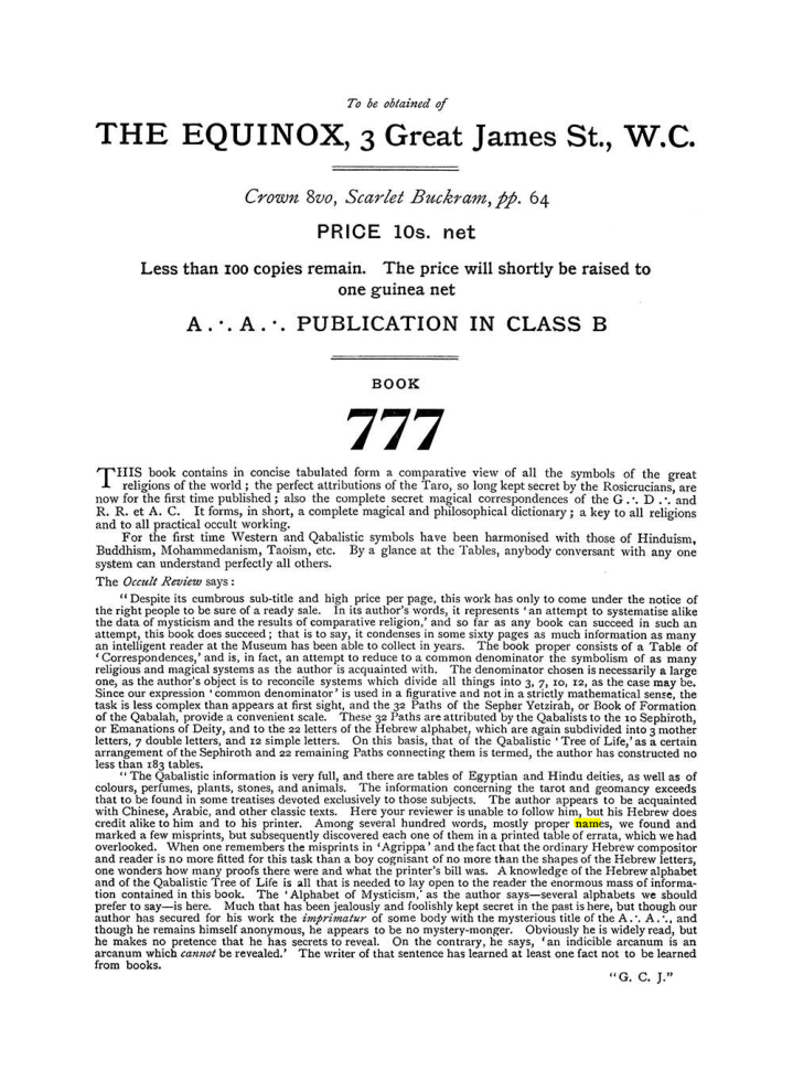 Original scan of The Equinox (Volume I, Number V), PDF page 312