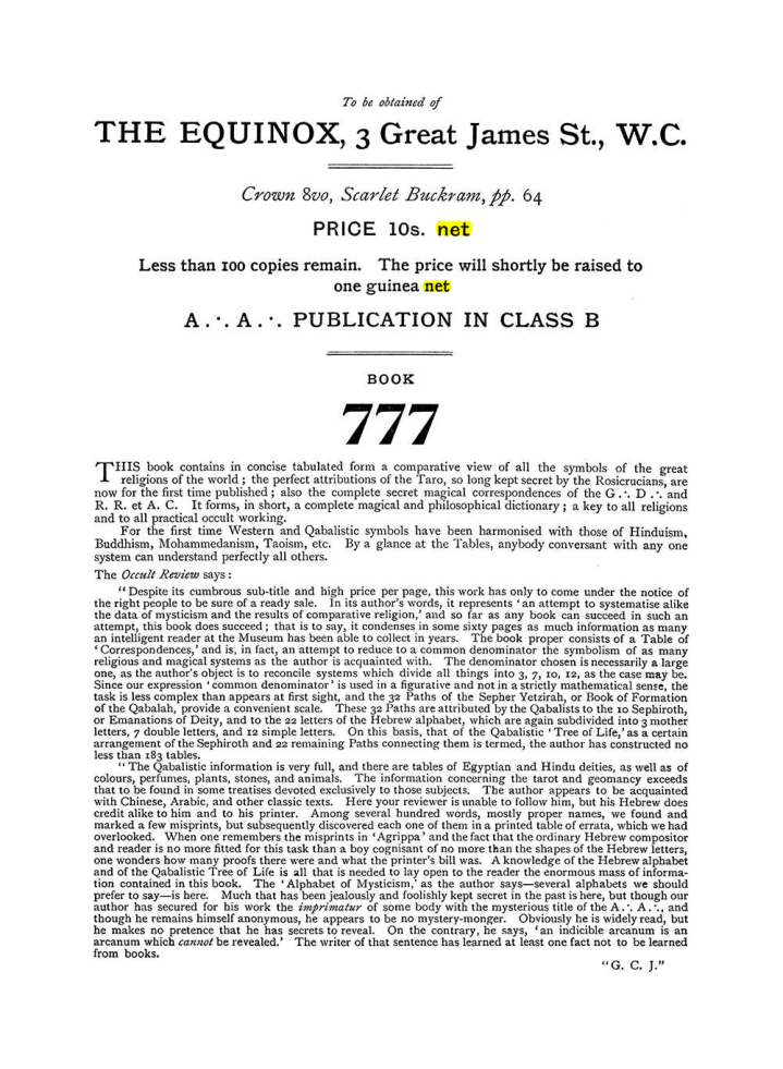 Original scan of The Equinox (Volume I, Number V), PDF page 312