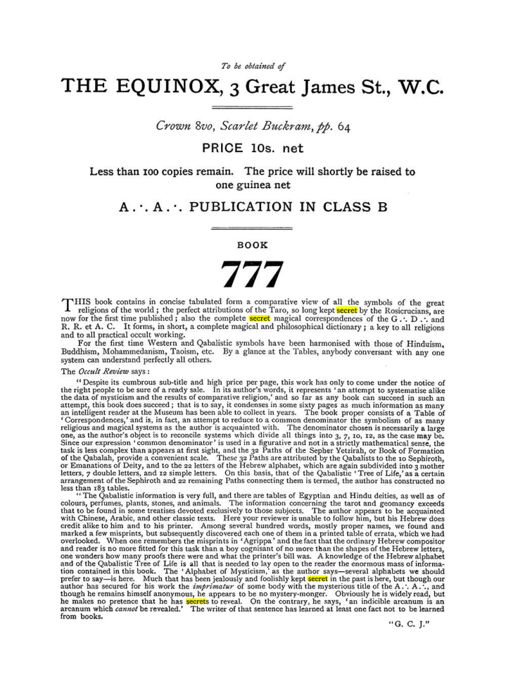 Original scan of The Equinox (Volume I, Number V), PDF page 312