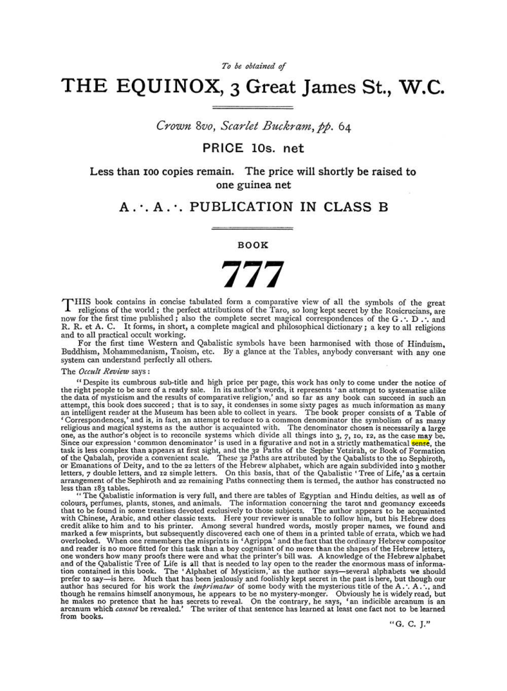 Original scan of The Equinox (Volume I, Number V), PDF page 312