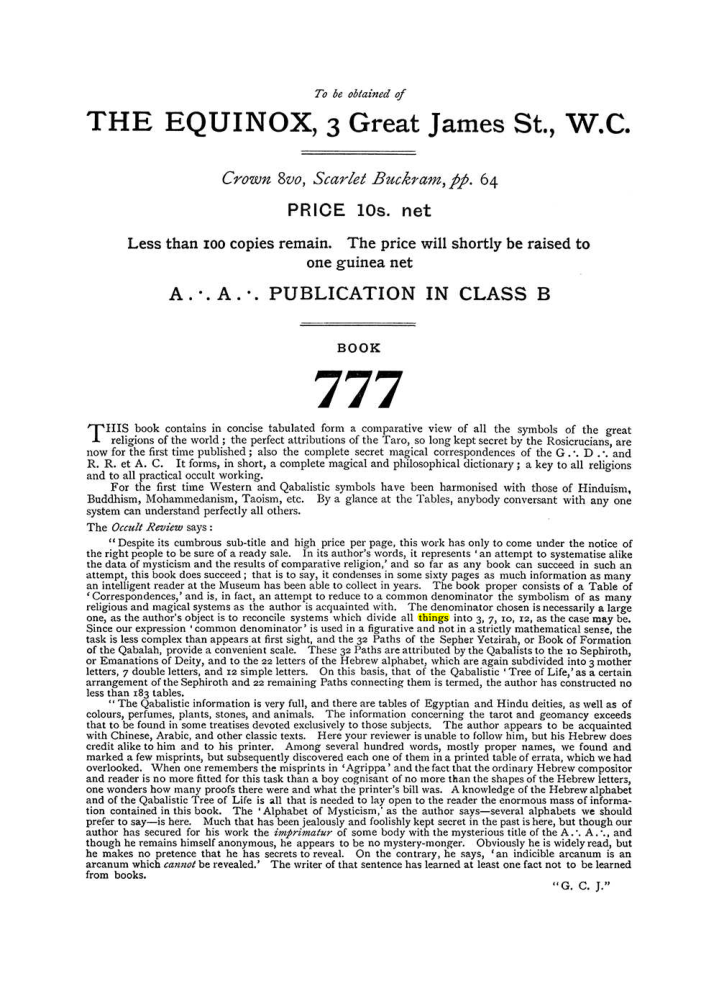 Original scan of The Equinox (Volume I, Number V), PDF page 312