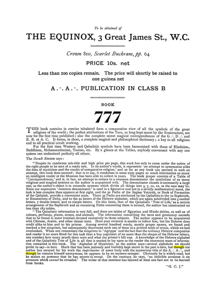 Original scan of The Equinox (Volume I, Number V), PDF page 312