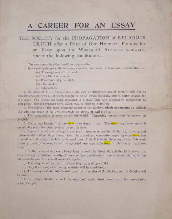 Original scan of A Career for an Essay, PDF page 1