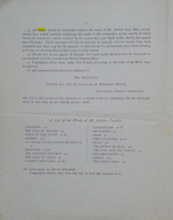 Original scan of A Career for an Essay, PDF page 2