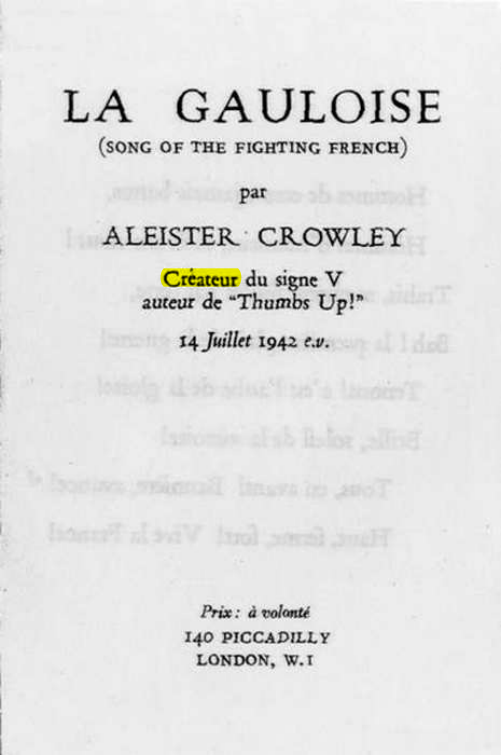 Original scan of La Gauloise. Song of the Fighting French, PDF page 1