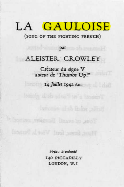 Original scan of La Gauloise. Song of the Fighting French, PDF page 1