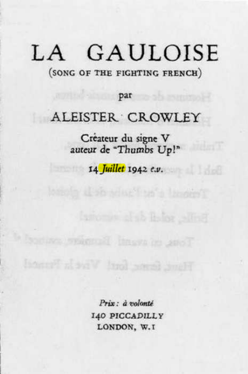 Original scan of La Gauloise. Song of the Fighting French, PDF page 1