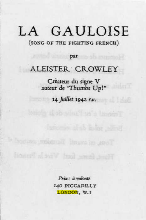 Original scan of La Gauloise. Song of the Fighting French, PDF page 1