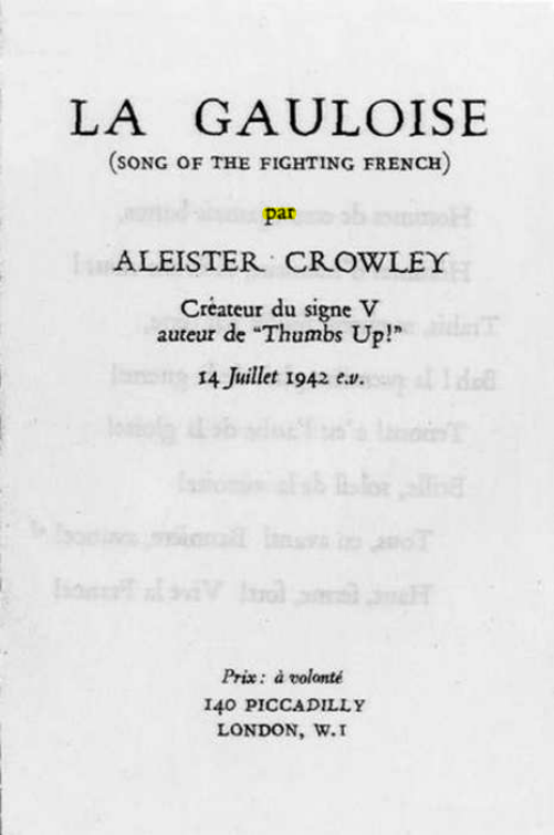 Original scan of La Gauloise. Song of the Fighting French, PDF page 1