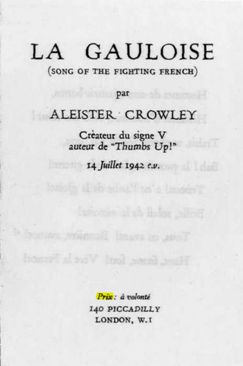 Original scan of La Gauloise. Song of the Fighting French, PDF page 1