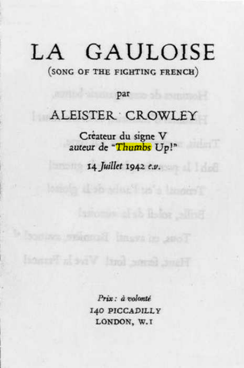 Original scan of La Gauloise. Song of the Fighting French, PDF page 1