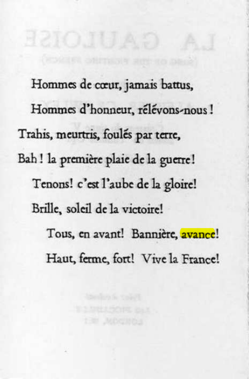 Original scan of La Gauloise. Song of the Fighting French, PDF page 2