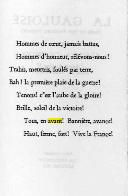 Original scan of La Gauloise. Song of the Fighting French, PDF page 2