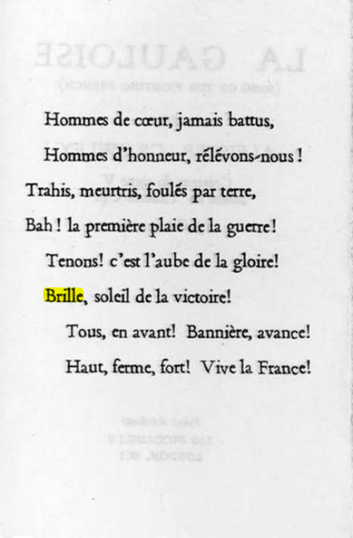 Original scan of La Gauloise. Song of the Fighting French, PDF page 2