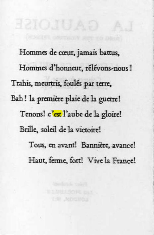 Original scan of La Gauloise. Song of the Fighting French, PDF page 2