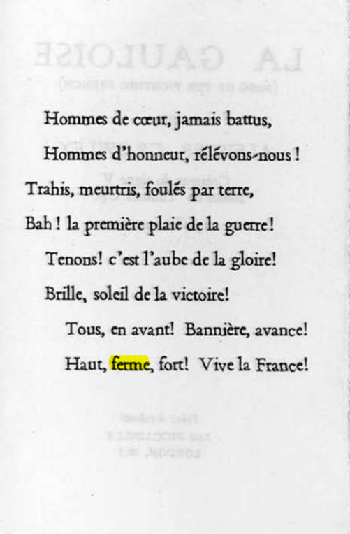 Original scan of La Gauloise. Song of the Fighting French, PDF page 2