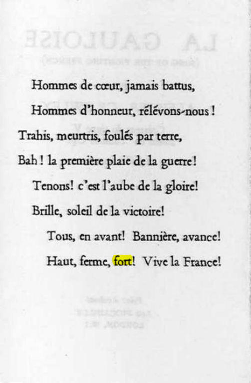 Original scan of La Gauloise. Song of the Fighting French, PDF page 2
