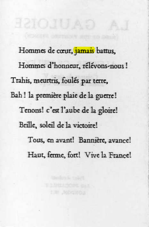Original scan of La Gauloise. Song of the Fighting French, PDF page 2